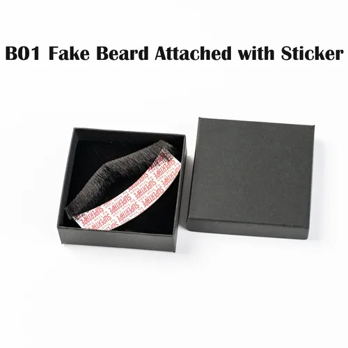 Vista 6 de Bigote falso realista para hombres, pelo facial de barba falsa, maquillaje de barba falsa de encaje para adultos, barba falsa para hombres, barba