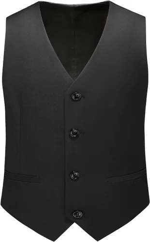 Vista 2 de Boys Suits Slim Fit Formal 3 Piece Kid Wedding Prom Ring Bearer Outfit Negro