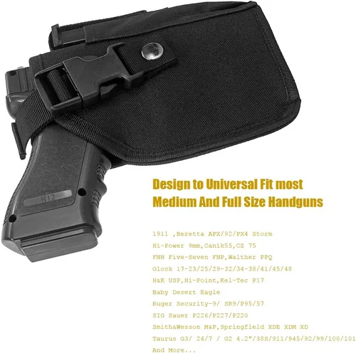 Vista 4 de Funda universal para cinturón para pistolas con láser o luz debajo del barril para pistolas medianas de tamaño completo