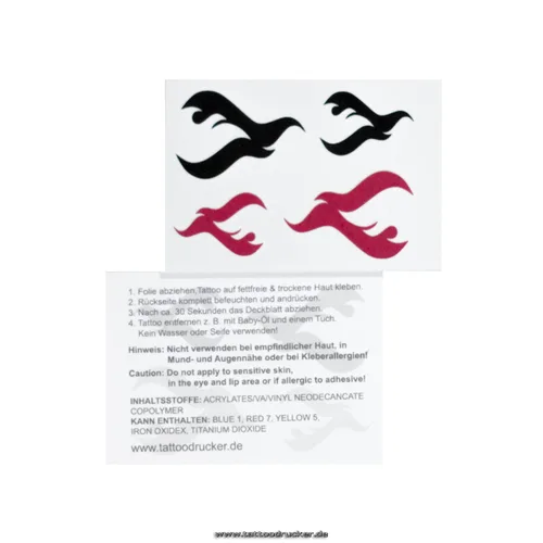 Vista 4 de 5 x Tatuaje de Llama - Fuego Pequeño en Rojo - Tatuaje Corporal Temporal (5)