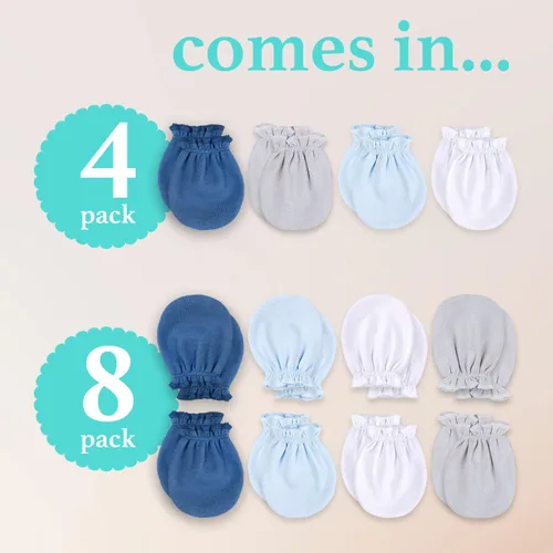 Vista 7 de Baby Mittens Newborn - 100 Organic Cotton Soft No Scratch Gloves - Hypoallergenic Infant Hand Mittens with Elastic Wrist
