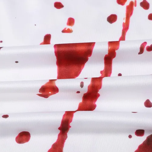 Vista 3 de Vestido sin mangas sexy con estampado sangriento para mujer, con cuello redondo y estampado sangriento, para mujer