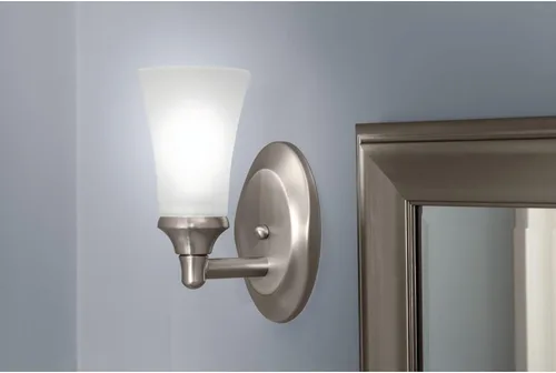 Vista 6 de Moen YB2861ORB Eva - Accesorio de tocador de baño de doble montaje con 1 luz con vidrio esmerilado, bronce aceitado
