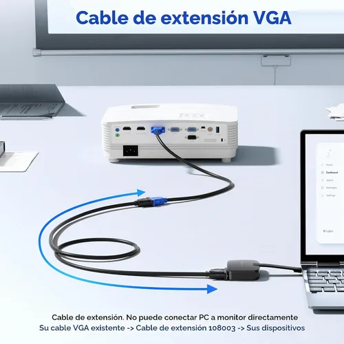 Vista 2 de Cable Matters Cable de extensión VGA, HD15 VGA macho a hembra, 6 pies