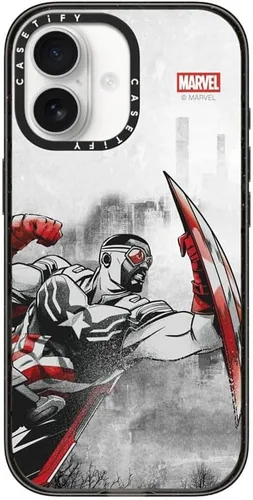 Vista 118 de CASETiFY Funda para iPhone Air, compatible con MagSafe Marvel VS CoLab Protección contra caídas de grado militar 4x de 8.2 pies Funda Capitán