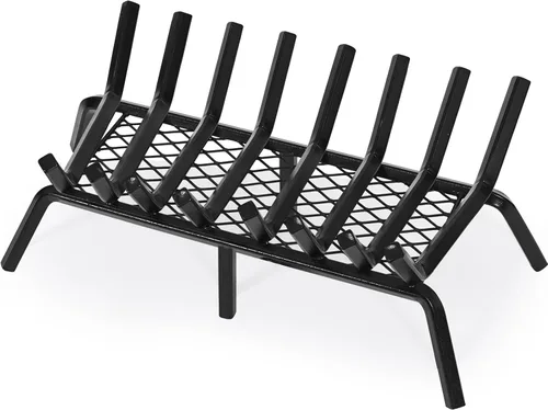 Vista 10 de G GOOD GAIN Rejilla para chimenea con retenedor de brasas, de 15.5" de hierro fundido resistente para interiores, chimenea, hogar, estufa de leña