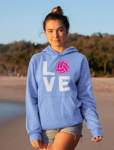Vista 3 de Tstars Sudaderas con capucha para adolescentes y mujeres con diseño de voleibol