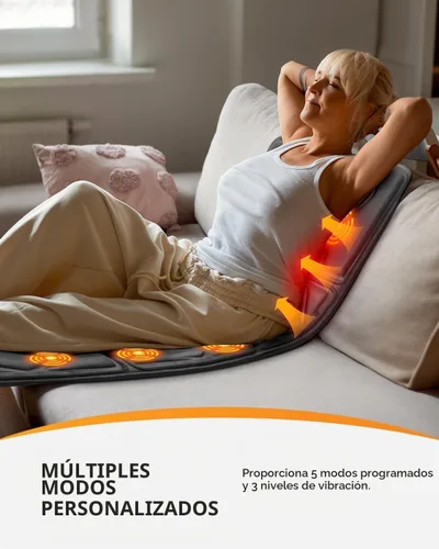 Vista 5 de CooCoCo - Alfombrilla de masaje de cuerpo completo con calor, 4 zonas seleccionables para cama o sofá