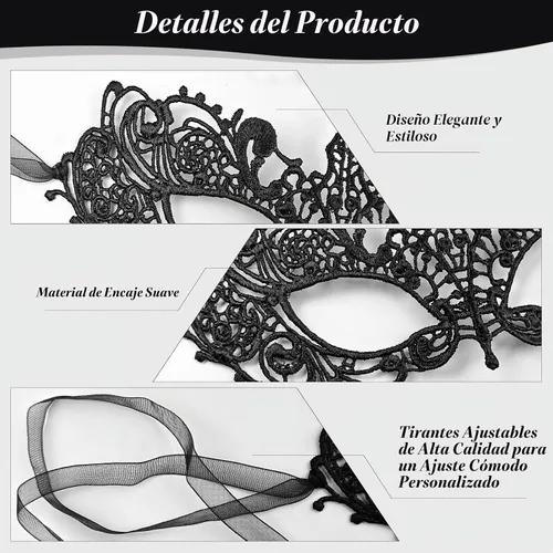Vista 3 de Máscara de mascarada para parejas