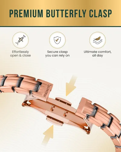Vista 5 de MagnetRX® Pulseras magnéticas de cobre para mujeres - EllipseMAX 5X Fuerza 5,000 Gauss con imanes - Diseñadas en EE. UU. y patente pendiente