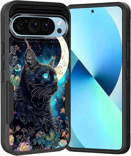 Vista 67 de Funda para Pixel 6A, Híbrida de Doble Capa de Servicio Pesado Resistente a Prueba de Golpes PC Duro + Funda Protectora de Silicona Suave para Google