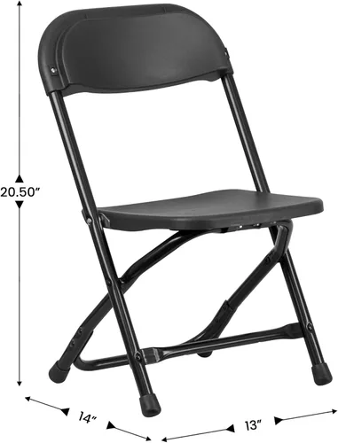 Vista 3 de Flash Furniture Paquete de 2 sillas plegables de plástico negro para niños