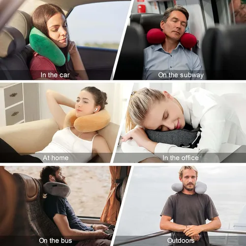 Vista 7 de Almohada personalizada de espuma viscoelástica en forma de U, añade tu texto fotográfico, almohada suave personalizada para el cuello, cojín cómodo