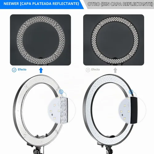 Vista 6 de NEEWER Luz de anillo de 18 pulgadas, 55 W regulable 5500K luz con 240 LED