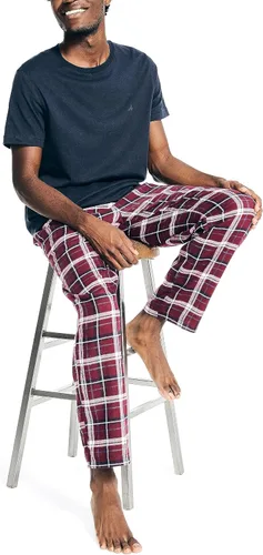 Vista 4 de Nautica Conjunto de pijama de franela a cuadros para hombre