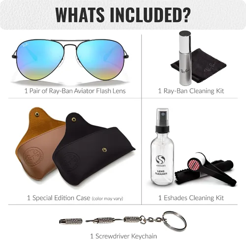 Vista 2 de Ray-Ban RB3025 AVIATOR FLASH LENSES GRADIENT Pilot Shaped Gafas de sol para hombres y mujeres con kit oficial de gafas Rayban