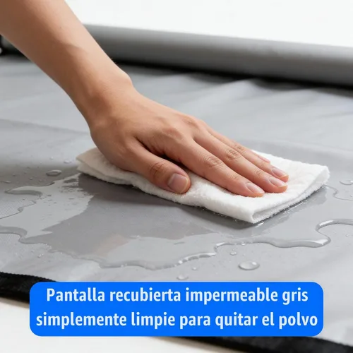 Vista 9 de Pantalla de proyector de 120 pulgadas, pantalla de proyector de películas portátil para exteriores e interiores con 3 ganchos adhesivos, pantalla