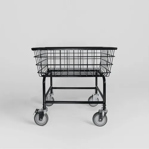 Vista 6 de Carro de lavandería comercial LVP Work Horse con asa extraíble 2.85 bushels (Negro, Extra grande)