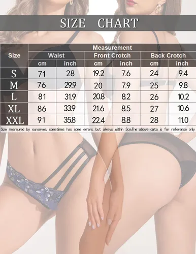 Vista 7 de Avidlove Bragas sexy para mujer, paquete de bragas de malla bordadas con mariposa