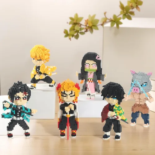Vista 2 de MACTANO Figura de anime Giyuu Tomioka Mini bloques de construcción