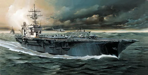 Vista 2 de Academy Kit de modelo U.S.S Kitty Hawk a escala 1/800