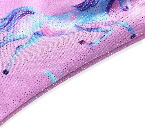 Vista 13 de HOZIY Leotardos de gimnasia para niñas, trajes de ciclismo con patrón adorable brillante