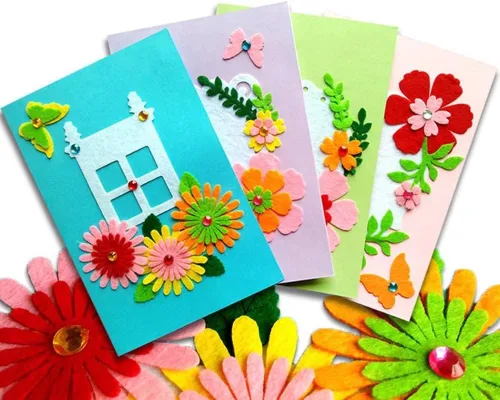 Vista 8 de Kit para hacer tarjetas, kit de tarjetas de felicitación hecho a mano para niños, niñas, niños, tarjeta de agradecimiento, tarjeta del día