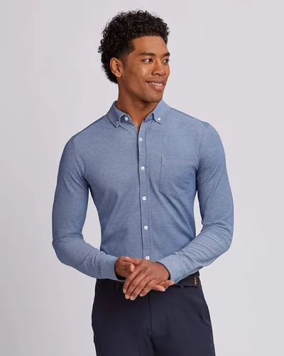 Vista 5 de Cutter & Buck Oxford de manga larga grande y alta para hombre
