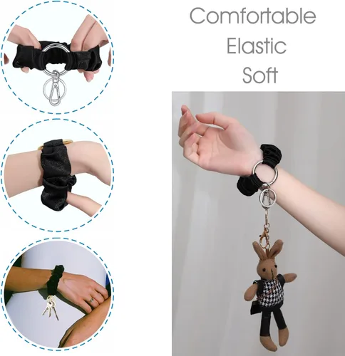 Vista 4 de SAM & LORI Llavero pulsera para mujer, elástico, extraíble, llavero