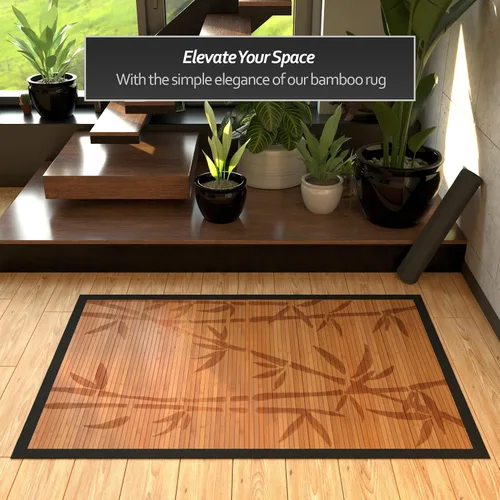 Vista 8 de Red Lantern Alfombra de bambú - Árbol de bambú - 4' x 6