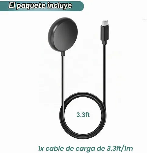 Vista 6 de Cargador para reloj inteligente Google Pixel Watch de 1ª generación (negro, USB tipo C)