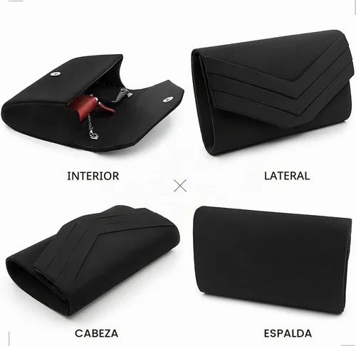 Vista 5 de Clutch Purses for Women Suede Pleated Evening Bag Wedding