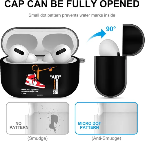 Vista 7 de Gedicht Funda para Airpods Pro con cordón, bonitos zapatos deportivos de dibujos animados, funda protectora de TPU suave resistente para Apple