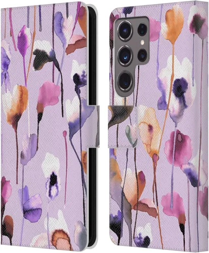 Vista 249 de Head Case Designs Officially Licensed Ninola Abstract Poppies Lilac Floral Leather Wallet Case Compatible with Samsung Galaxy A07 4G