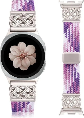 Vista 15 de Correa trenzada magnética compatible con Samsung Galaxy Watch 8 7 6 5 4 FE de 40mm 44mm/8 6 Classic/5 Pro/4 Classic/3 de 41mm/Active 2 para mujeres