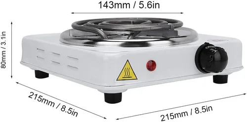 Vista 5 de Estufa eléctrica del hogar, mini estufa eléctrica portátil adecuada para olla caliente (estándar de EE. UU. 110V)