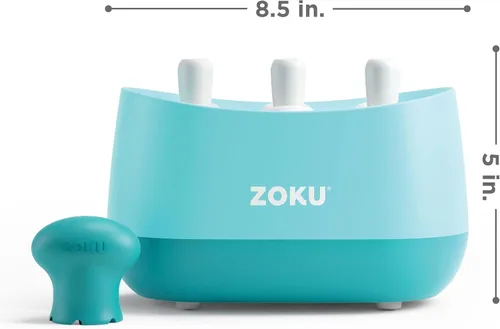 Vista 2 de ZOKU Nueva máquina triple rápida para hacer estallar, crea 3 paletas en minutos, incluye súper herramienta, 6 palos y protectores de goteo, 2 tazas