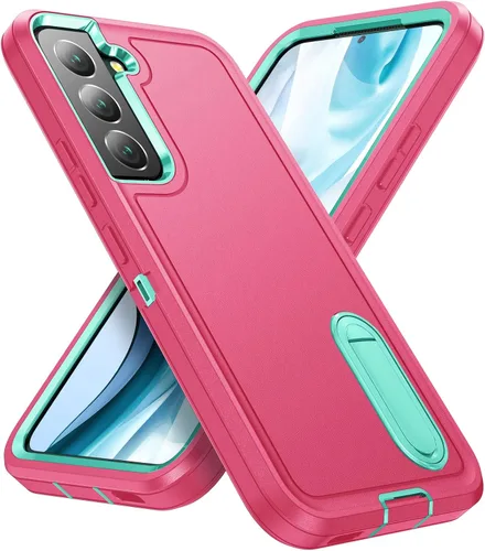 Vista 12 de Funda para Samsung Galaxy S22 Plus con función atril de 3 capas de grado militar, funda protectora de silicona resistente a prueba de golpes