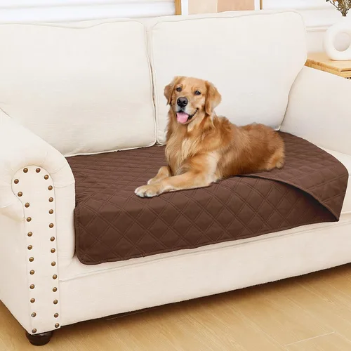 Vista 8 de Smiry Funda Impermeable para Cama de Perro Manta para Mascotas, Manta Suave y Lavable para Perros para Muebles Cama Sofá Sofá Reversible, a Cuadros