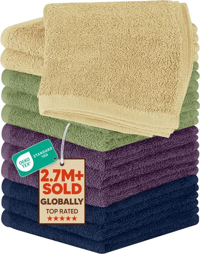 Vista 28 de Utopia Towels Juego de 12 paños de algodón – 100% algodón hilado en anillo, paños de franela de alta calidad, altamente absorbentes y suaves al