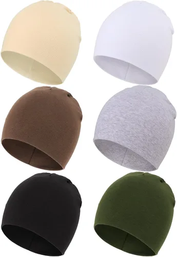 Vista 15 de DRESHOW BQUBO - Paquete de 6 gorros de bebé para niños y niñas, unisex, gorro de punto suave, gorro de guardería para recién nacidos, niños pequeños