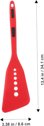 Vista 6 de Espátula de pescado frito antiadherente de silicona Turner a prueba de calor espátula para panqueques herramienta de cocina fácil de usar Rojo