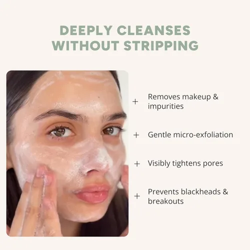 Vista 2 de Matter of Monday Lavado facial minimizador de poros - Limpiador exfoliante con enzimas de frutas y bambú - Limpiador facial diario para piel grasa