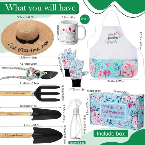 Vista 2 de Regalos para abuela, Día de la Madre, regalos de jardín para la abuela, mejor abuela, juego de herramientas para amantes de las plantas de jardín