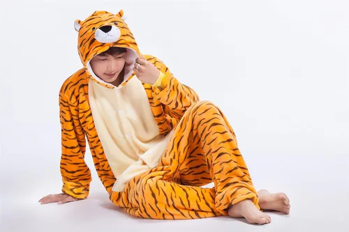 Vista 6 de Pijama de tigre para adultos, sudadera con capucha Kigurumi