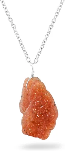 Vista 7 de Colgante delicado de piedras preciosas naturales crudas, collar de piedras ásperas surtidas, hecho a mano, joyería hipoalergénica bohemia