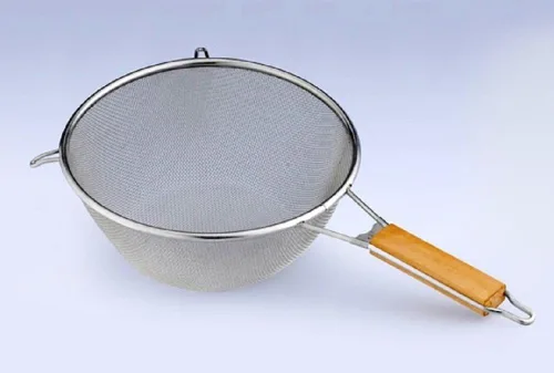 Vista 2 de Uniware Colador de acero inoxidable de alta calidad con mango de madera (juego de 3)
