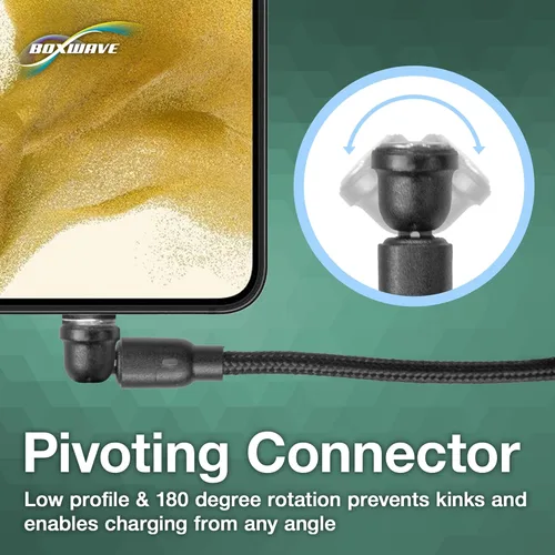 Vista 3 de BoxWave Cable compatible con Samsung Galaxy S22 Ultra 5G - MagnetoSnap AllCharge, cable de carga magnético USB tipo C Micro USB para Samsung Galaxy