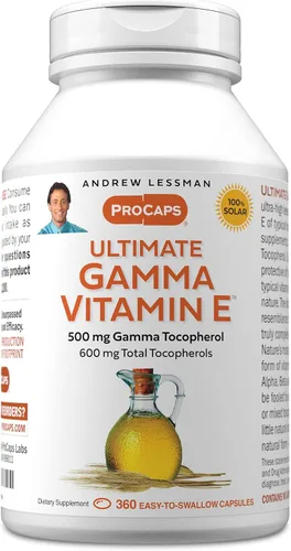 Vista 10 de ANDREW LESSMAN Ultimate Gamma Vitamin E 30 cápsulas blandas - 500 mg de tocoferol gamma, vitamina E protectora. Cuatro formas de alta potencia