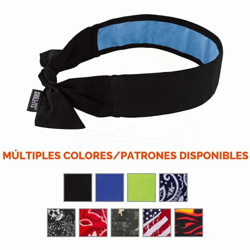Vista 5 de Ergodyne Chill Its 6700CT - Bandana de enfriamiento, forrada con material PVA evaporativo para un alivio de enfriamiento rápido, lazo para un ajuste